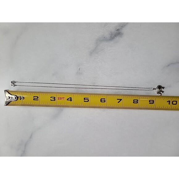 925 Sterling Silver Diamond Accent Elephant Pendant Necklace, Vintage - Picture 7 of 10